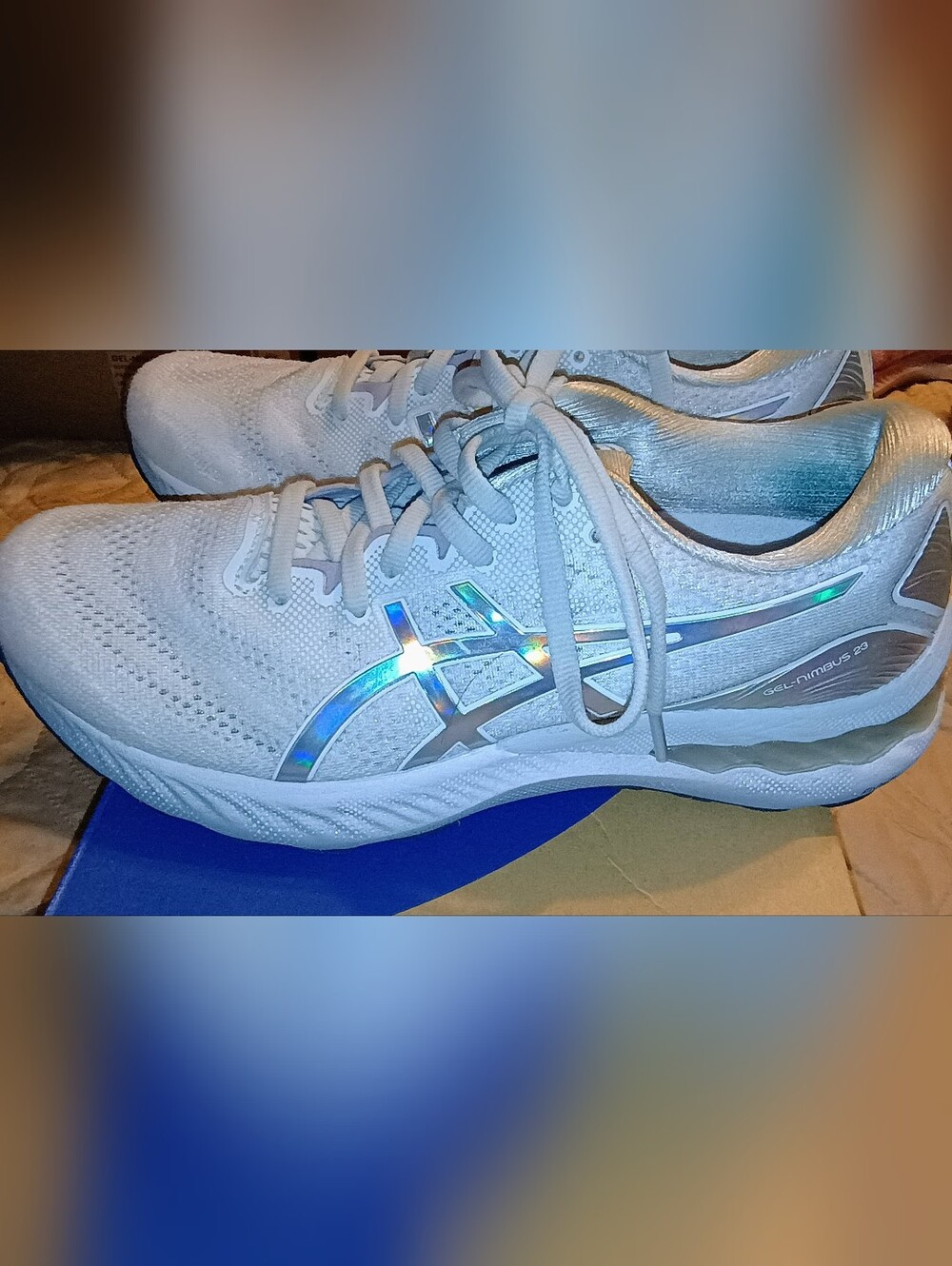 ASICS WOMEN'S Gel-Nimbus 23 Women's Sz 9.5 Lightweight White Running Sneakers